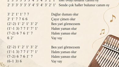 pinar-basindan-bulanir-kalimba-notalari | Notalarim.com
